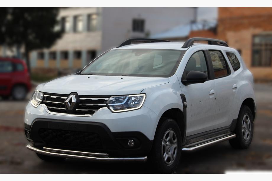 Renault Duster 2008–2017 гг. Передняя защита ST014 (нержавейка) d60/42 Фото 3