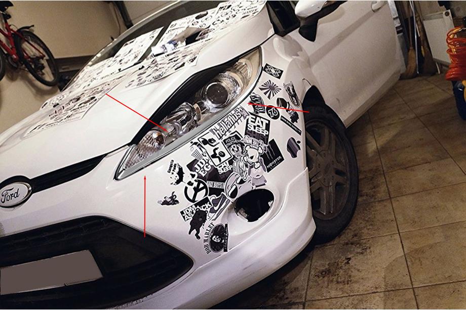 Ford Fiesta 2008-2017 гг. Накладки на фары (2 шт, пластик) Image