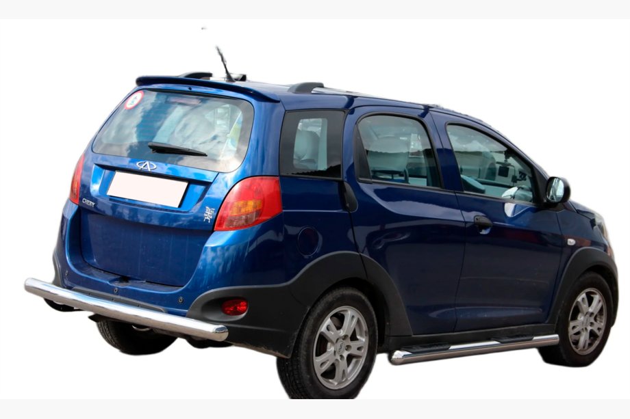 Chery Beat 2009-2015 гг. Задняя защита AK002 (2 шт., нерж. сталь) Фото 2