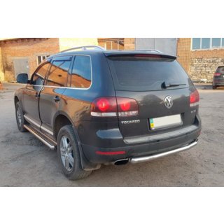 Задняя защита AK002 (2 шт., нерж. сталь) Volkswagen Touareg 2002–2010 гг. фото 4