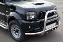 Suzuki Jimny 1998-2018 гг. Кенгурятник QT007-Exclusive (с надписью, нерж.) фото 4