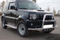 Suzuki Jimny 1998-2018 гг. Кенгурятник QT007-Exclusive (с надписью, нерж.) фото 2