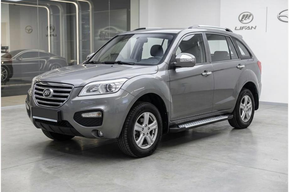 Lifan X60 2011- гг. Боковые пороги Allmond Grey (2 шт., алюминий) Image