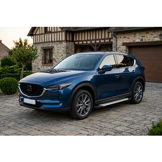 Боковые пороги Allmond Grey (2 шт., алюминий) Mazda CX-5 2017–2025 гг. фото 1
