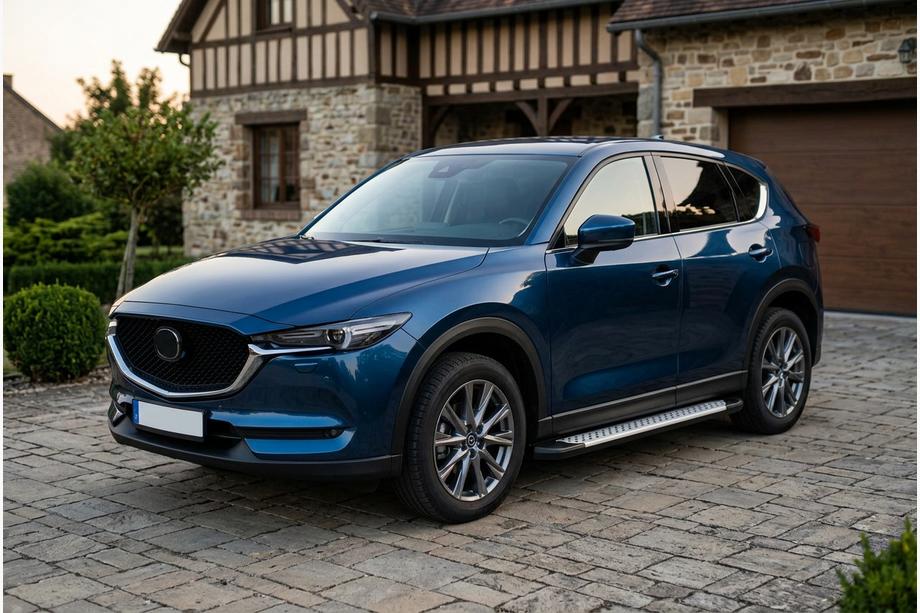 Mazda CX-5 2017–2025 гг. Боковые пороги Allmond Grey (2 шт., алюминий) Image