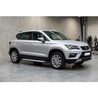 Боковые пороги Allmond Grey (2 шт., алюминий) Seat Ateca 2016- гг. фото 1