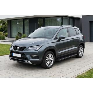 Боковые Подножки Allmond Black (2 шт., Алюминий) Seat Ateca 2016- гг. фото 1