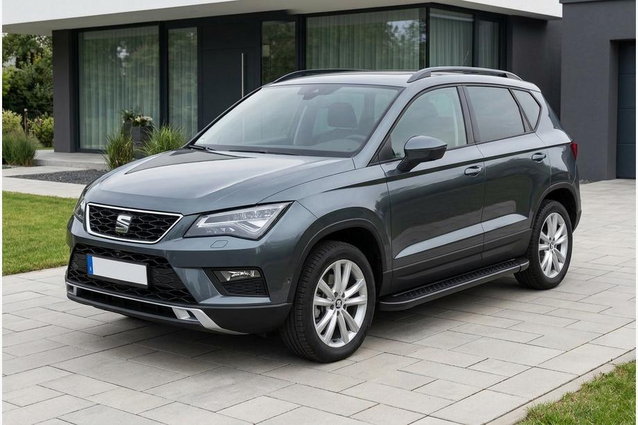 Seat Ateca 2016- гг. Боковые Подножки Allmond Black (2 шт., Алюминий) Image