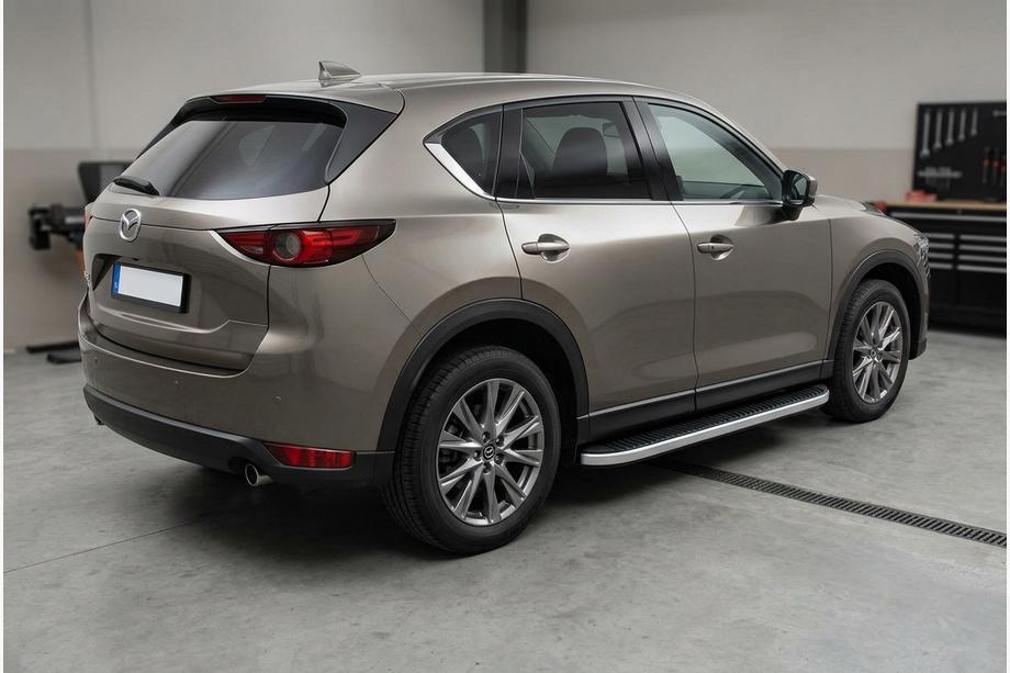 Mazda CX-5 2017–2025 гг. Боковые Подножки Tayga Grey (2 шт., Алюминий) Фото 1