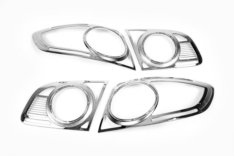 Hyundai Santa Fe 2 2006-2012 гг. Хромированные накладки на задние фонари (2 шт., пластик) Фото 2