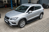 Seat Ateca 2016- гг. Боковые Подножки Tayga Black (2 шт., Алюминий) фото 1