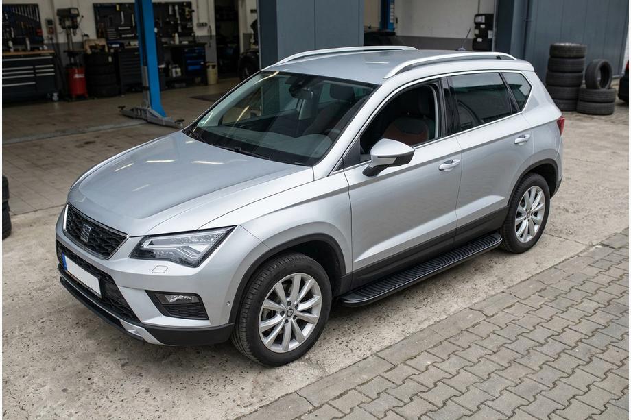 Seat Ateca 2016- гг. Боковые Подножки Tayga Black (2 шт., Алюминий) Image