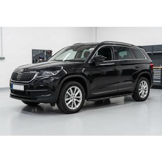 Боковые Подножки Tayga Black (2 шт., Алюминий) Skoda Kodiaq 2016-2023 гг. фото 1