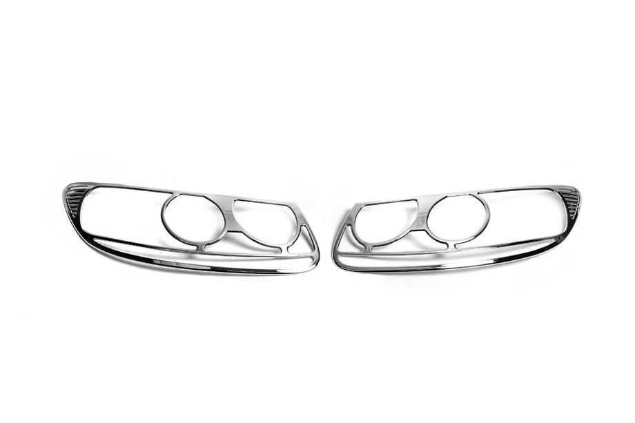 Hyundai Santa Fe 2 2006-2012 гг. Хром Накладки на Фары (2006-2010, 2 шт., пластик) Фото 1