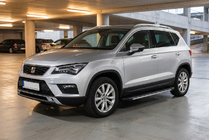 Seat Ateca 2016- гг. Боковые Подножки Bosphore Grey (2 шт., Алюминий) фото 1