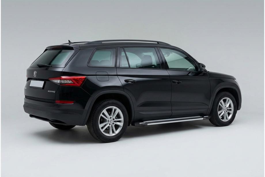 Skoda Kodiaq 2016-2023 гг. Боковые Подножки Rainbow (2 шт., Алюминий) Фото 1