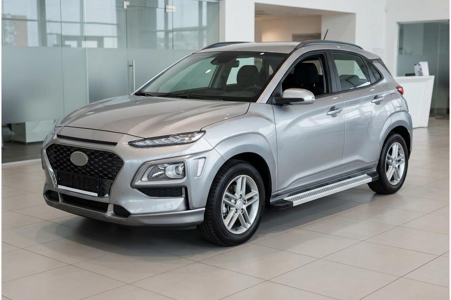 Hyundai Kona 2017-2023 гг. Боковые Подножки Maya V2 (2 шт., Алюминий) Фото 1