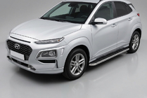 Hyundai Kona 2017-2023 гг. Боковые Подножки Maydos V1 (2 шт., Алюминий) фото 1