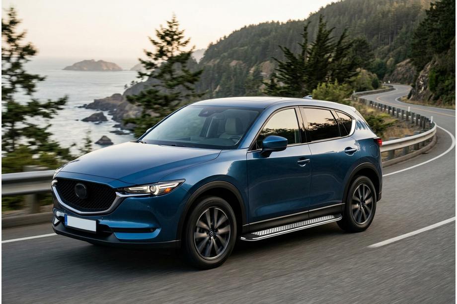 Mazda CX-5 2017–2025 гг. Боковые Подножки Maydos V2 (2 шт., Алюминий и Нержавейка) Фото 1