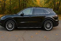 Porsche Cayenne 2018- гг. Боковые подножки пороги (2 шт., алюминий) фото 1