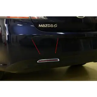 Накладки на задние противотуманные фары (2 шт, пластик) Mazda 6 2008-2012 гг. фото 1