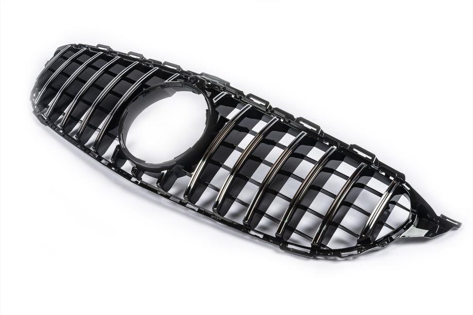 Mercedes C-class W205 2014-2021 гг. Передняя решетка Panamericana GT (для Avantgarde/AMG-Line/C43 AMG) 2014-2018, без камеры Фото 10