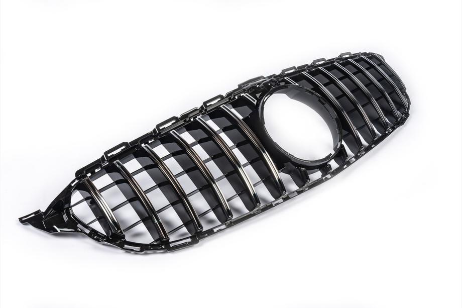 Mercedes C-class W205 2014-2021 гг. Передняя решетка Panamericana GT (для Avantgarde/AMG-Line/C43 AMG) 2014-2018, без камеры Фото 11