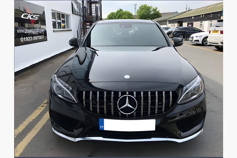 Mercedes C-class W205 2014-2021 гг. Передняя решетка Panamericana GT (для Avantgarde/AMG-Line/C43 AMG) 2014-2018, без камеры Фото 6