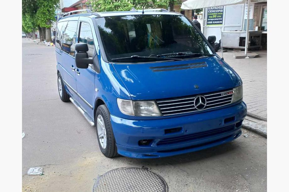 Mercedes Vito W638 1996-2003 гг. Нижняя накладка на бампер Brabos Style (грунт под покраску) Image