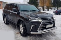 Lexus LX570/450d 2008-2022 гг. Передняя Защита ST014 (2015+, Нержавейка) фото 2
