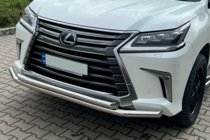 Lexus LX570/450d 2008-2022 гг. Передняя Защита ST014 (2015+, Нержавейка) фото 1