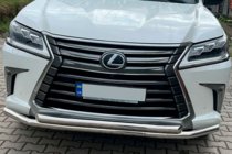 Lexus LX570/450d 2008-2022 гг. Передняя Защита ST014 (2015+, Нержавейка) фото 4