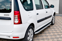 Dacia Logan MCV 2004-2014 гг. Боковые пороги Fullmond (2 шт., алюминий) фото 1
