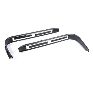 Пластиковые накладки на пороги с подсветкой (черные) Toyota Land Cruiser 200 2007-2021 гг. фото 3