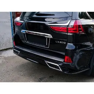 Вставка заднего бампера с хромом (2016+) Lexus LX570/450d 2008-2022 гг. фото 3