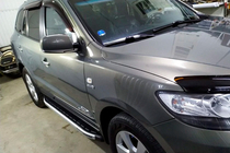Hyundai Santa Fe 2 2006-2012 гг. Боковые Подножки Fullmond (2 шт, алюминий) фото 3