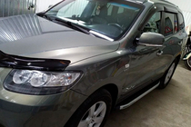 Hyundai Santa Fe 2 2006-2012 гг. Боковые Подножки Fullmond (2 шт, алюминий) фото 8