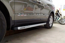 Hyundai Santa Fe 2 2006-2012 гг. Боковые Подножки Fullmond (2 шт, алюминий) фото 10