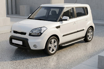 Kia Soul I 2008-2013 гг. Боковые Подножки Fullmond (2 шт, алюминий) фото 1