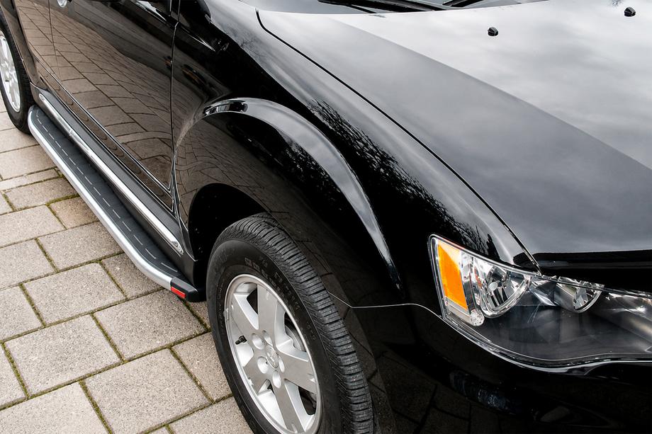 Mitsubishi Outlander 2006-2012 гг. Боковые Подножки Fullmond (2 шт, алюминий) Image