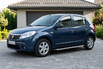 Dacia Sandero 2007-2013 гг. Боковые Подножки Fullmond (2 шт., Алюминий) фото 1