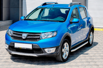 Dacia Sandero 2013-2020 гг. Боковые Подножки Fullmond (2 шт., Алюминий) фото 1