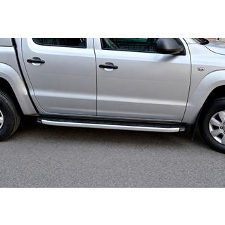 Боковые пороги Fullmond Grey (2 шт, алюминий) Volkswagen Amarok 2010-2022 гг. фото 1
