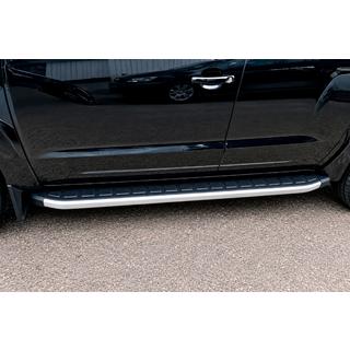 Боковые пороги Fullmond Grey (2 шт, алюминий) Volkswagen Amarok 2010-2022 гг. фото 2