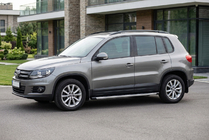 Volkswagen Tiguan 2007-2016 гг. Боковые пороги Fullmond (2 шт., алюминий) фото 1
