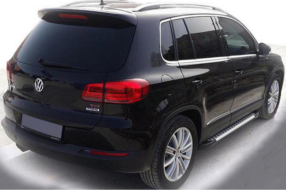 Volkswagen Tiguan 2007-2016 гг. Боковые Подножки Allmond Grey (2 шт., Алюминий) Image