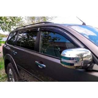 Ветровики на окна (4 шт, HIC) Mitsubishi Pajero Sport 2008-2015 гг. фото 1