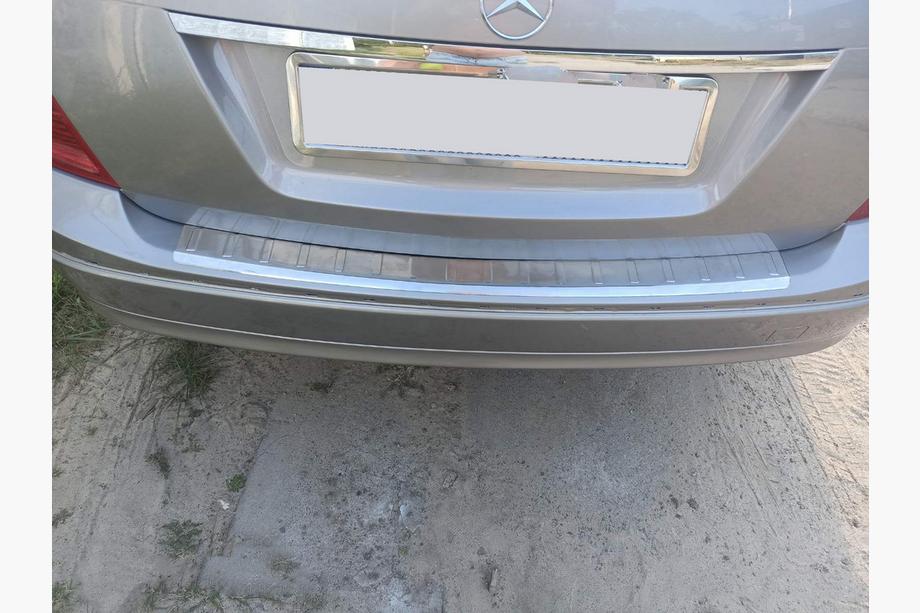 Mercedes C-class W204 2007-2015 гг. Накладка на задний бампер (SW, глянец, нержавейка) Фото 1