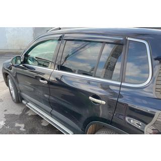 Ветровики на окна (4 шт, HIC) Volkswagen Tiguan 2007-2016 гг. фото 2