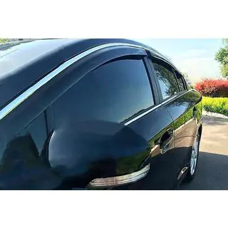 Ветровики с хромированным молдингом (4 шт, HIC) Honda Crosstour 2009-2015 гг.